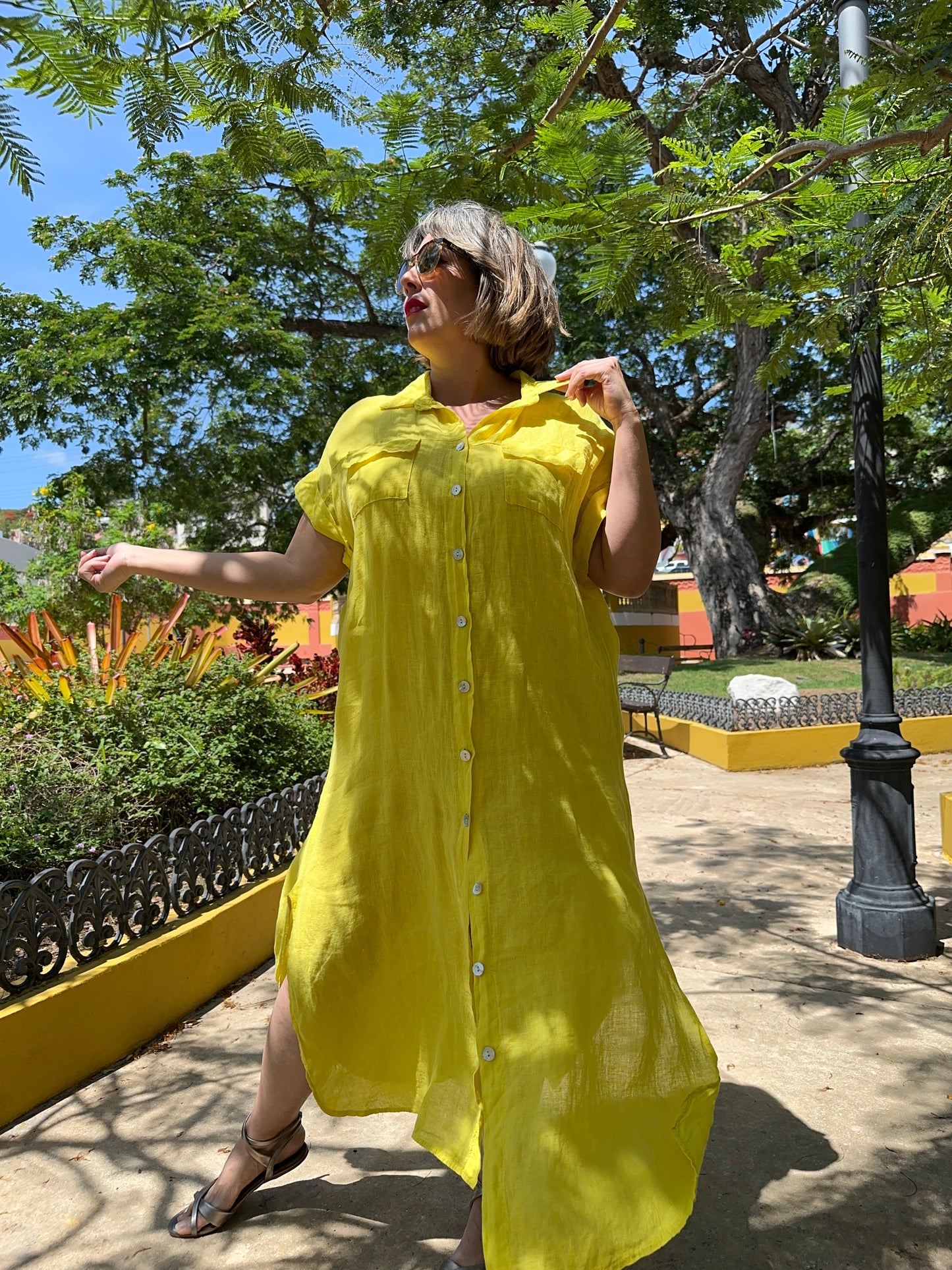 Linen maxi dress