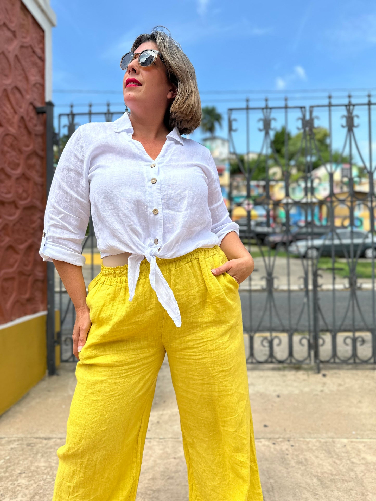 Knot linen top