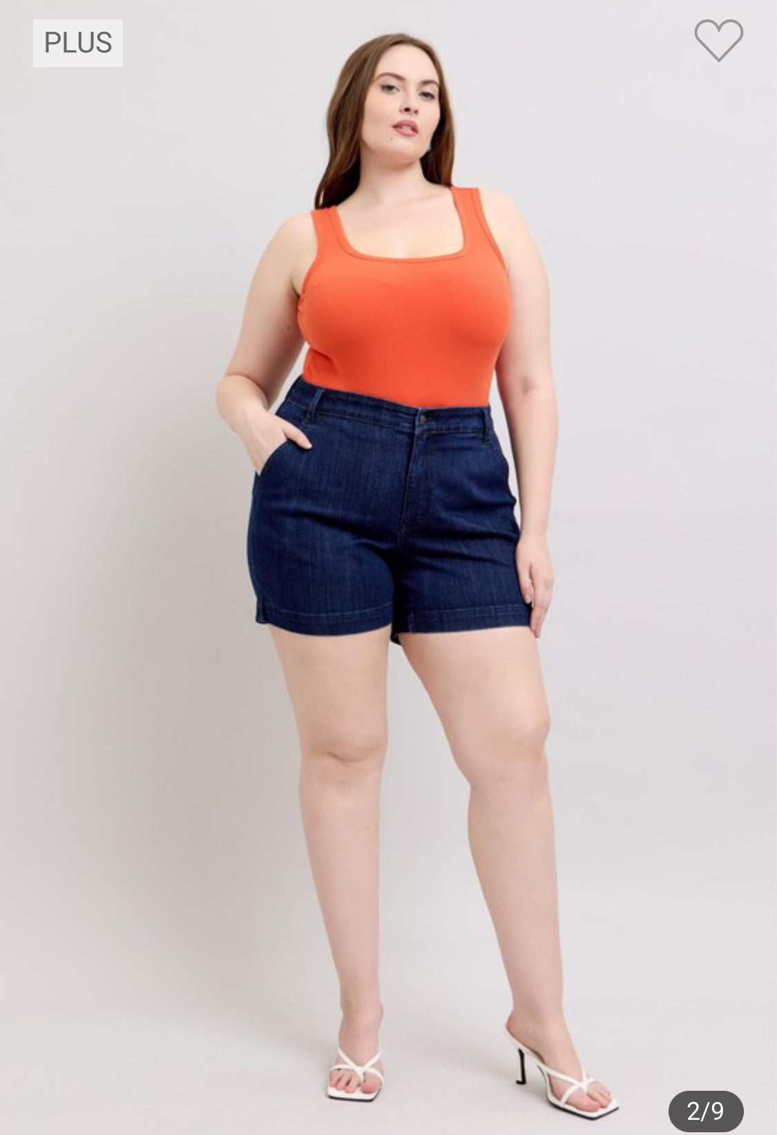 Plus Denim trouser shorts