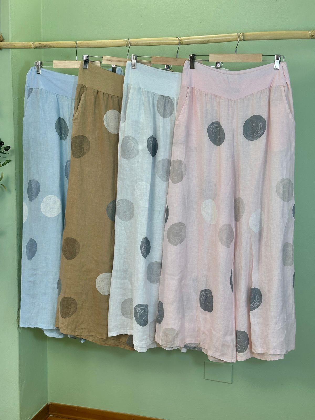Polka dot linen set