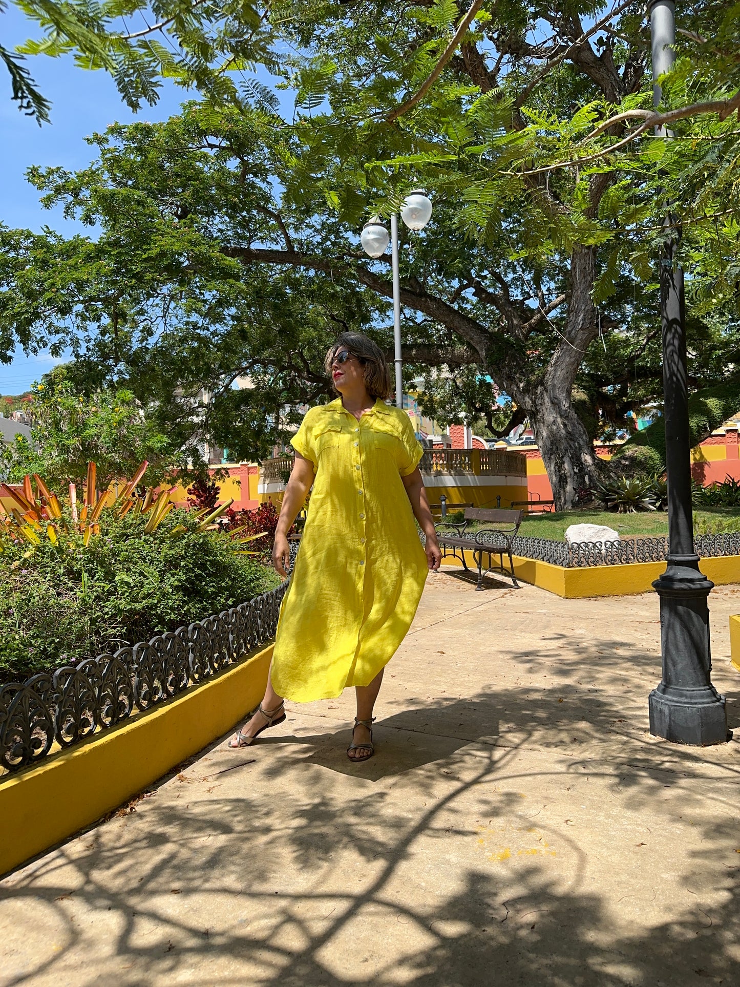 Linen maxi dress