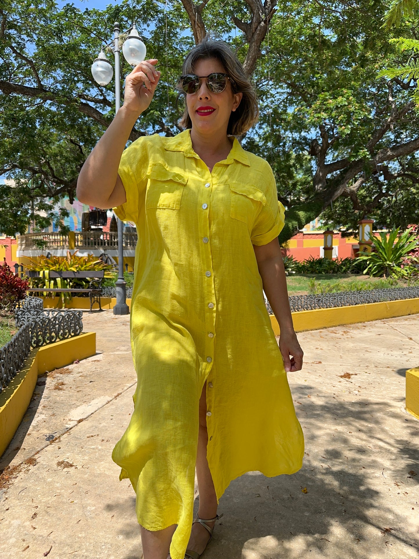 Linen maxi dress