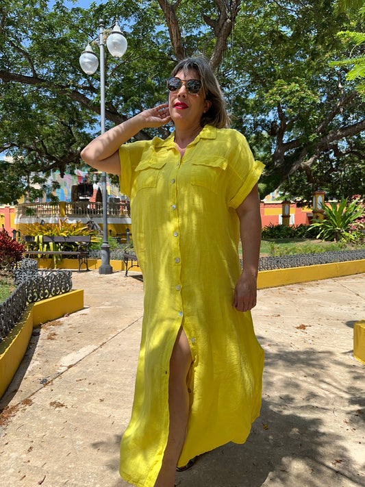 Linen maxi dress