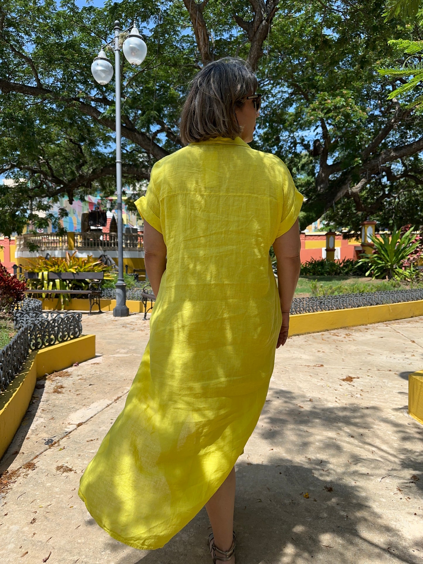 Linen maxi dress