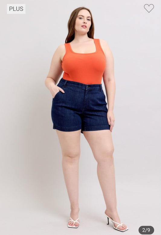 Plus Denim trouser shorts